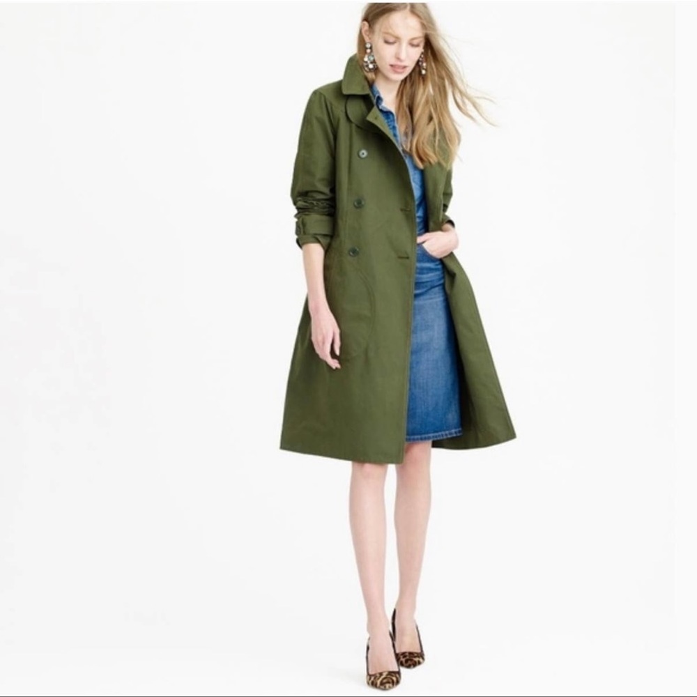 J. Crew Stylish Military Chic Belted Trench Coat/Jacket